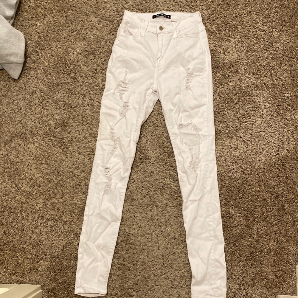 White Fashion Nova Glistening Jeans